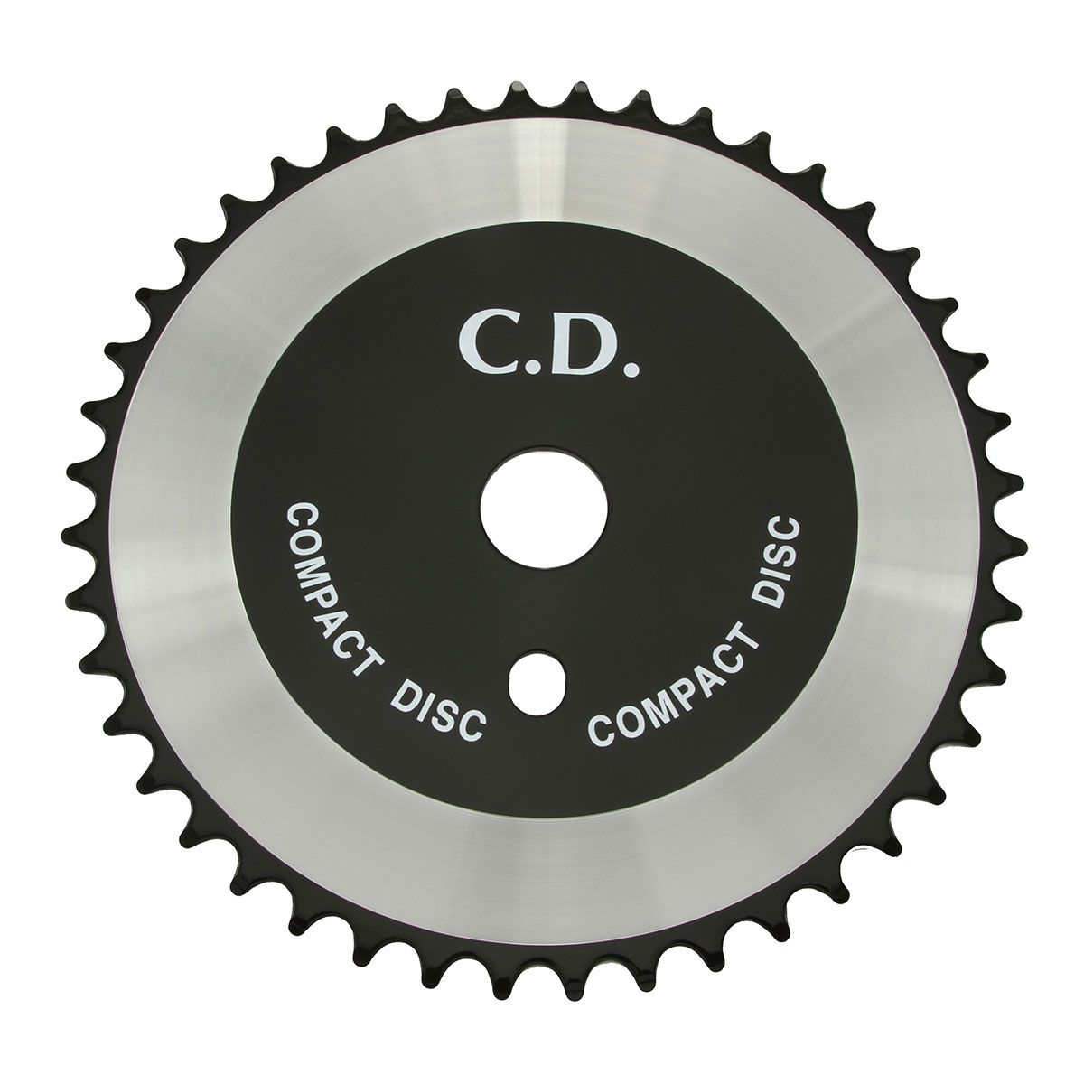 Steel Chainring Compact Disc 1/2 X 1/8 44t Chrome/Black.
